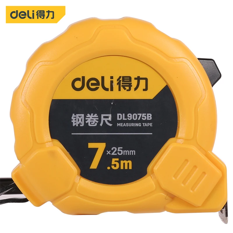 Deli Retractable Ruler Measuring Tape Portable Pull Ruler Metric Gauging Tool High Accuracy Auto Lock Gauging Tape Measure