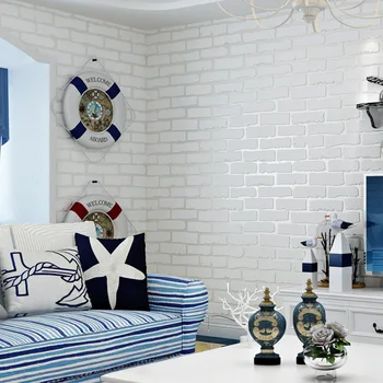

Modern Brick 3D Damask Wall Paper Bedroom Living Room Wallpapers Roll Home Room Wallpaper Pink White Yellow