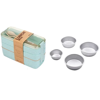 

5 Pcs Accessories: 1 Pcs Plastic Lunch Lunch Box & 4 Pcs Cake Mold DIY Mold Oven Baking