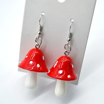 

2020 Fashion Woman Sweet Fresh Handmade Plastic Simulation Mushroom Earring Jewelry Accessories Gift