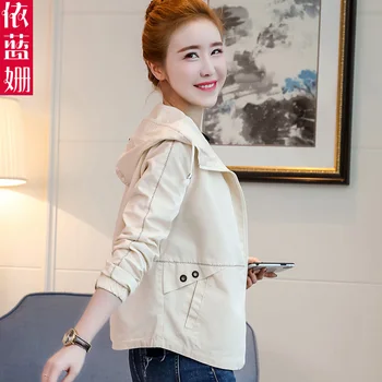 

Small jacket short autumn dress 2018 new student body repair Korean version of bf baseball suit with cap casual jacket