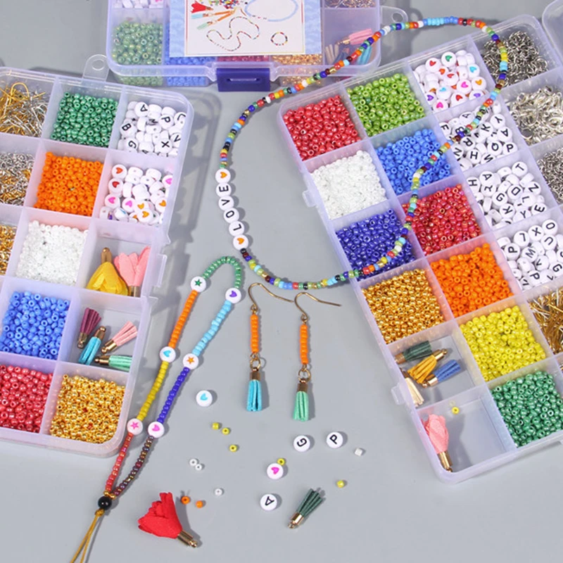 Handmade Diy Bracelet Necklace Earring Set Accessory Round Stone