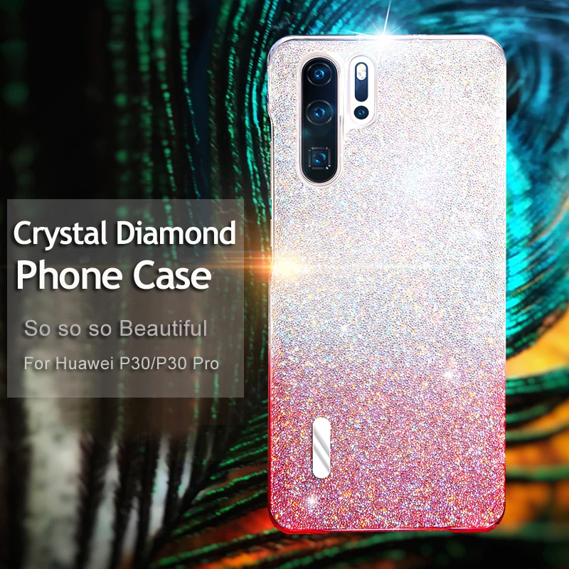 Для huawei P30 Pro Чехол со звездами и бриллиантами защитный жесткий Гибридный чехол