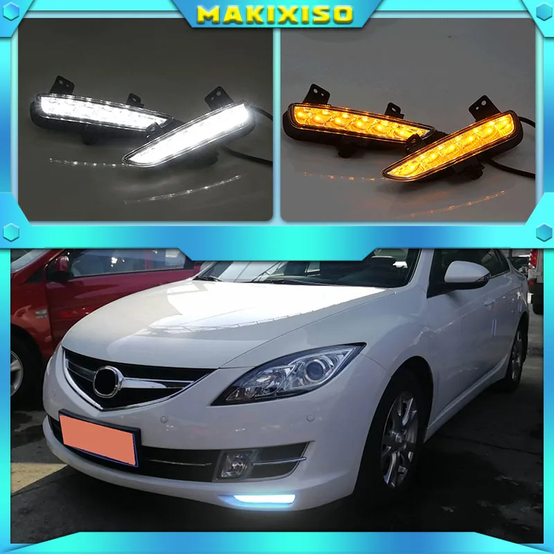 

2pcs For Mazda 6 Mazda6 GH Ruiyi 2009 2010 2011 2012 Front bumper LED Fog Light Daytime Running Light DRL Lamp