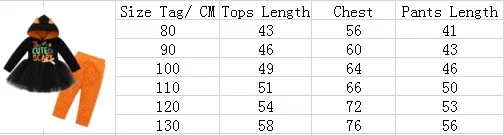 Комплект одежды для маленьких девочек, г., костюм на Хэллоуин и Рождество комплект из 2 предметов, черное платье в стиле пэчворк с милым страшным котом+ оранжевые штаны