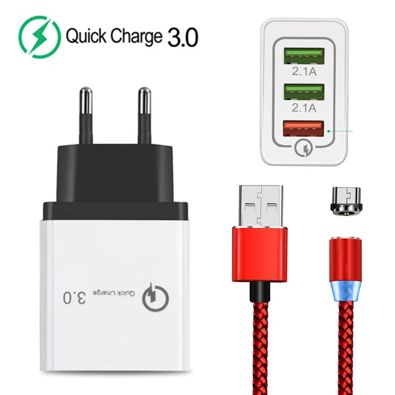 

Magnetic Micro USB Cable For Samsung galaxy S4 S7 Edge M10 A10 Huawei Y5 Y7 Y9 2019 8A Honor 9 lite QC 3.0 Fast Phone charger