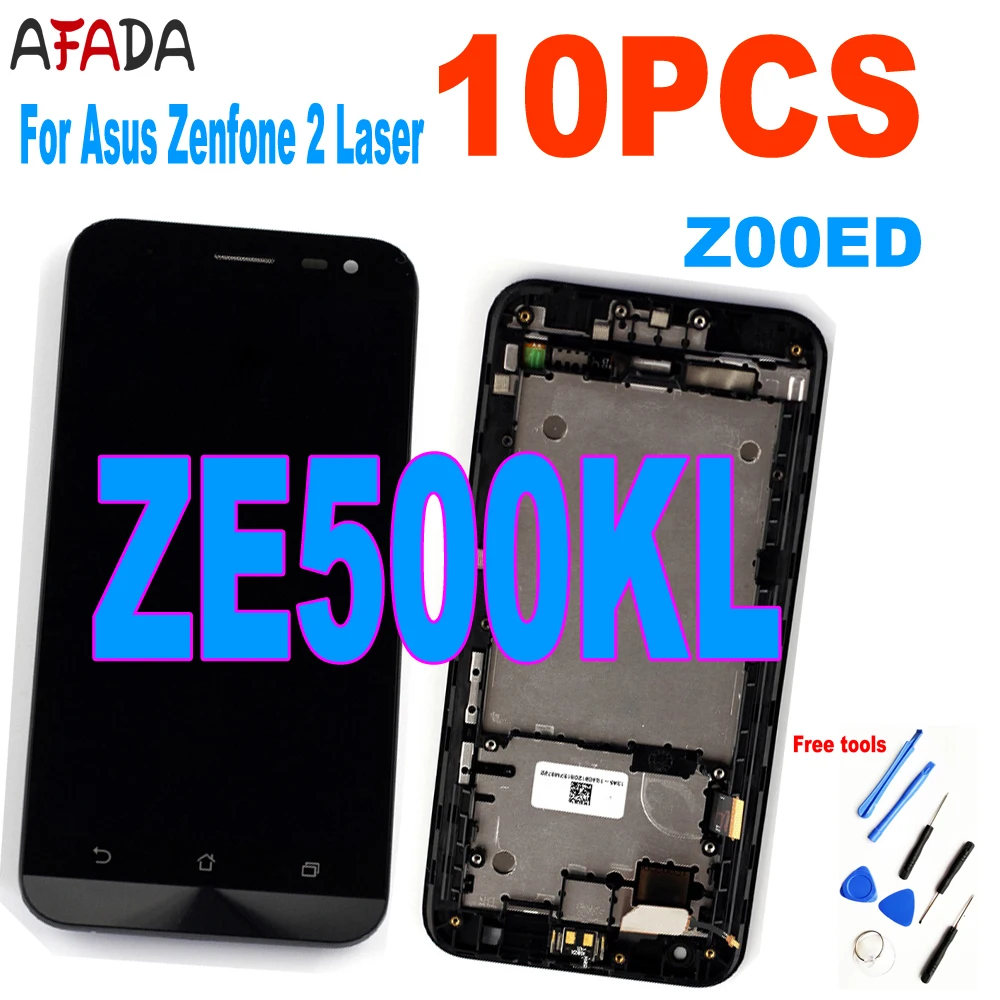 

10 Pcs 5.0'' LCD for Asus Zenfone 2 Laser ZE500KL Z00ED LCD Display Touch Screen Digitizer Assembly with Frame Replacement