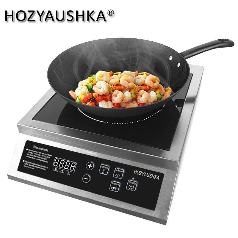 3500 watt induction cooker high power large size all stainless steel flat key household and commercial fire boiler