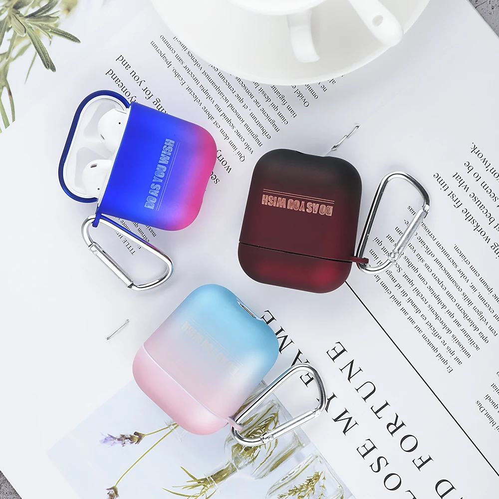 Новинка 2019 модные разноцветные наушники Air Pods 2 Жесткий Чехол из поликарбоната с