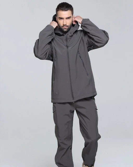 Gear Tactical Softshell Camouflage Jacket Set Men Army Windbreaker Waterproof HuntingClothes Set Military Jacket andPants
