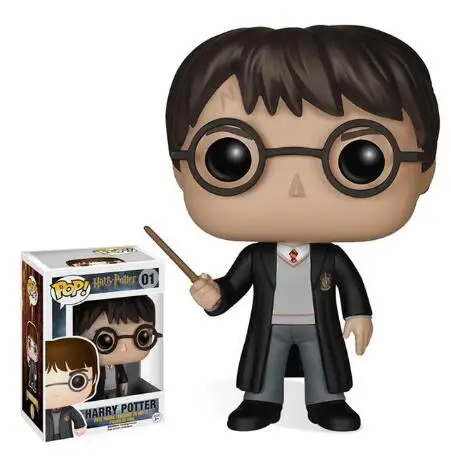 Harry01 with box Funko Pop Movie Гарри Поттер Гермиона Рон Добби Луна персонажи Дамблдор 10 см Виниловая кукла Фигурка Коллекция Модель игрушки - Цвет: Harry01 with box