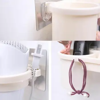 

Bathroom Hair Dryer Holder ABS Wall Stand Sturdy Adhesive Mount Stand Washroom Storage Rack