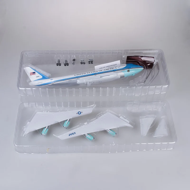 1/150 47 см воздушная сила литья под давлением самолет Boeing 747 с шасси Голосовое управление лампа освещения кабина модель самолета для коллекции вентиляторов