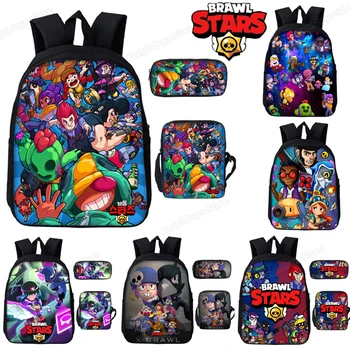 

Leon Spike Shell School Bag Brawling Stars Backpack Teenager Boys Girls Kids Personized Schoolbag 3pcs Sets Supplier Child Bag