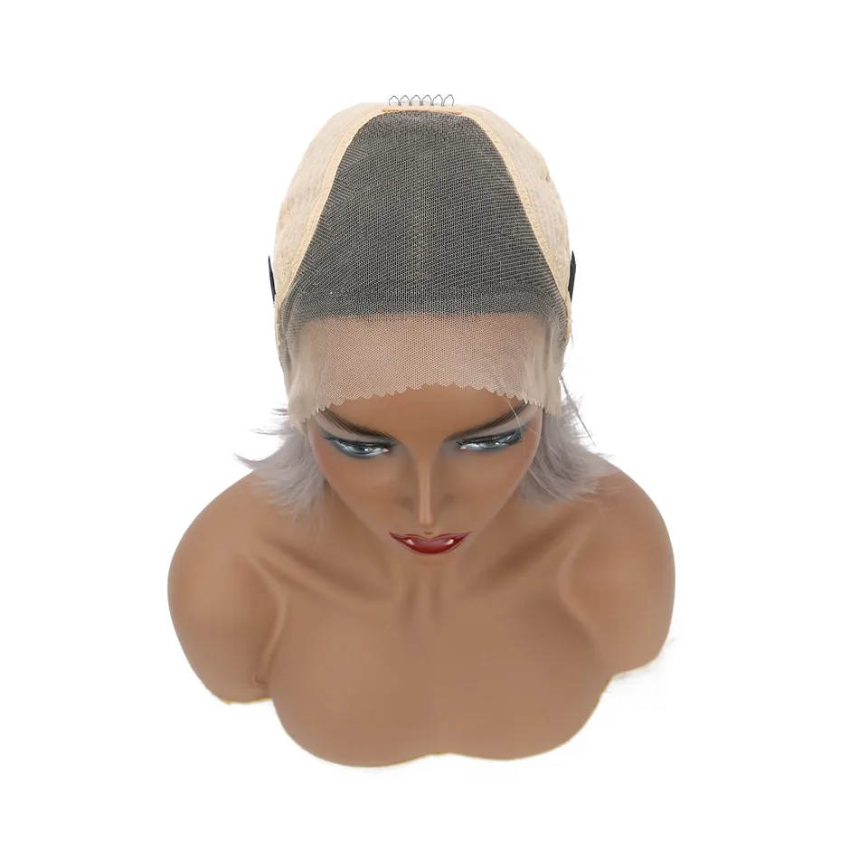 Straight Lace Front Wig 1b Blue Gray 613 Ombre Human Hair Wig Bob Lace Front Wigs Brazilian Remy 13�4 Lace Front Human Hair Wigs