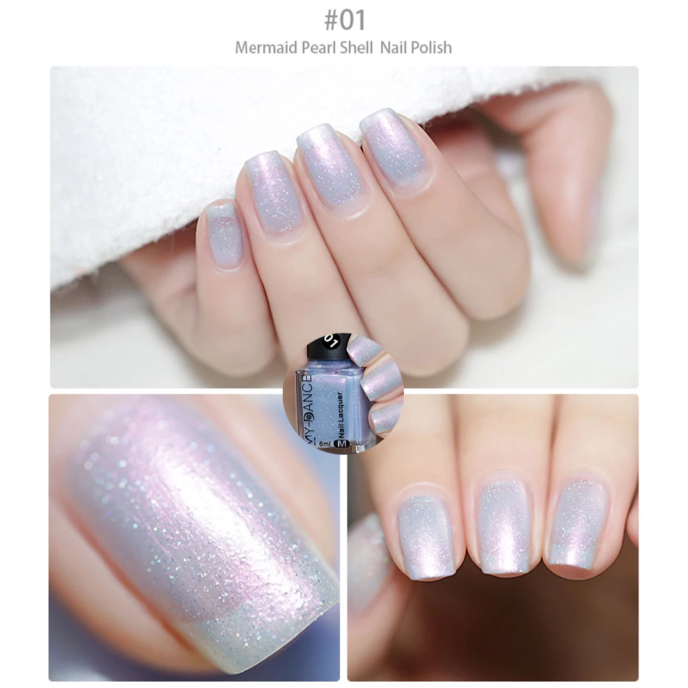 MYDANCE Pearl Gloss Shell Nail Polish Glue Magic Pearl Nail Polish unpeelable long-lasting nail polish TSLM1 - Цвет: 01