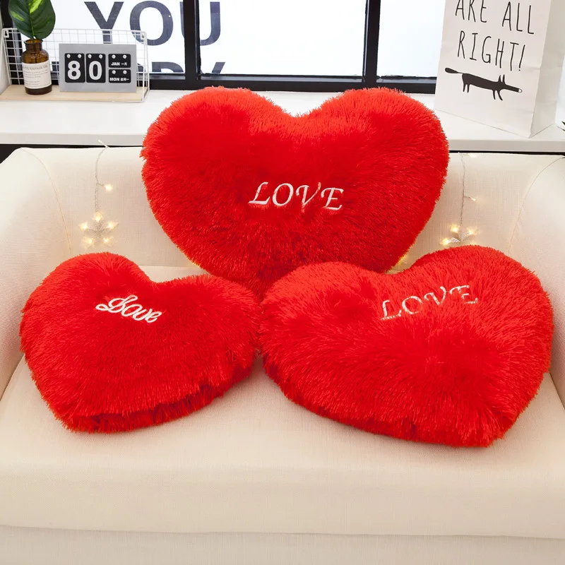 

Heart Shape Throw Pillow Cushion Stuffed Plush Doll Toy Gift Back Cushion Sofa Car Home Decorative Cushion Wedding Decoration