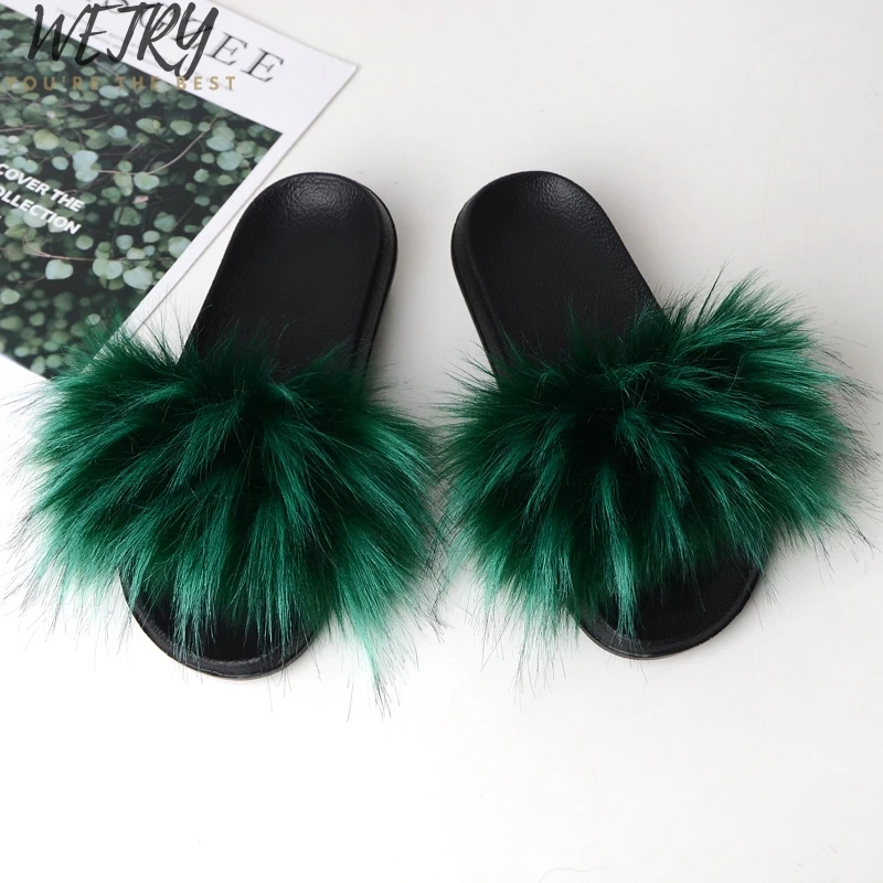 sandals faux fur