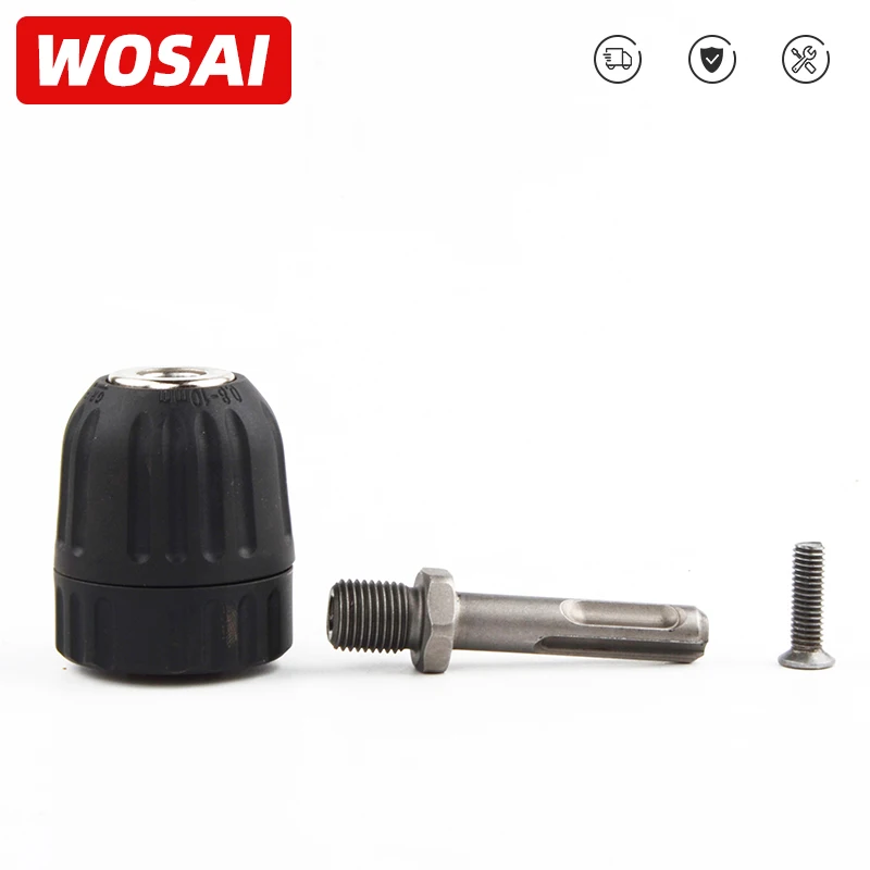 

WOSAI Electric Hammer Convert Electric drill Adapter 0.8-10mm Drill chuck Two pits and two slots SDS
