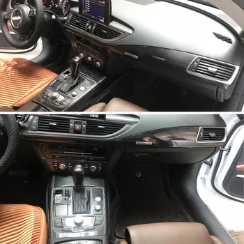 

For Audi A7 2011-2018 Interior Central Control Panel Door Handle 3D/5D Carbon Fiber Stickers Decals Car styling Accessorie