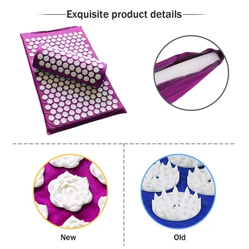 

Acupressure Mat Acupressure Pillow Set Relieves Back Pain Neck Pain Muscle Relaxation with Carrying Bag