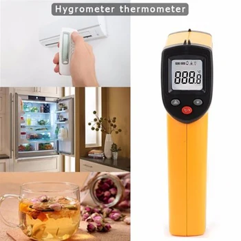 

LCD IR Infrared Thermometer Non-Contact Digital Pyrometer Temperature Meter Point -50~380 Degree Termometre