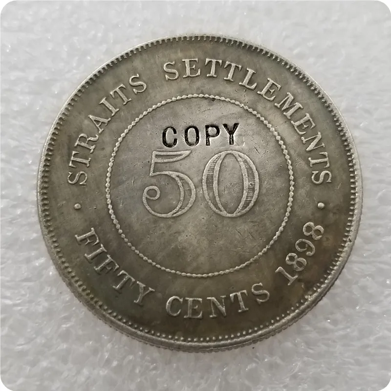 1898 1886-1901 проливов королевы Виктории 50 процентов копии монет - Цвет: 1898