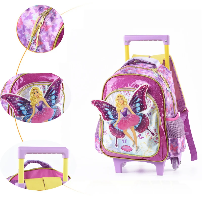 Koko cat детская школьная сумка на колесиках ортопедическая сумка для девочек элегантный Ангел Детский рюкзак с колесиками Студенческая сумка для книг Mochila