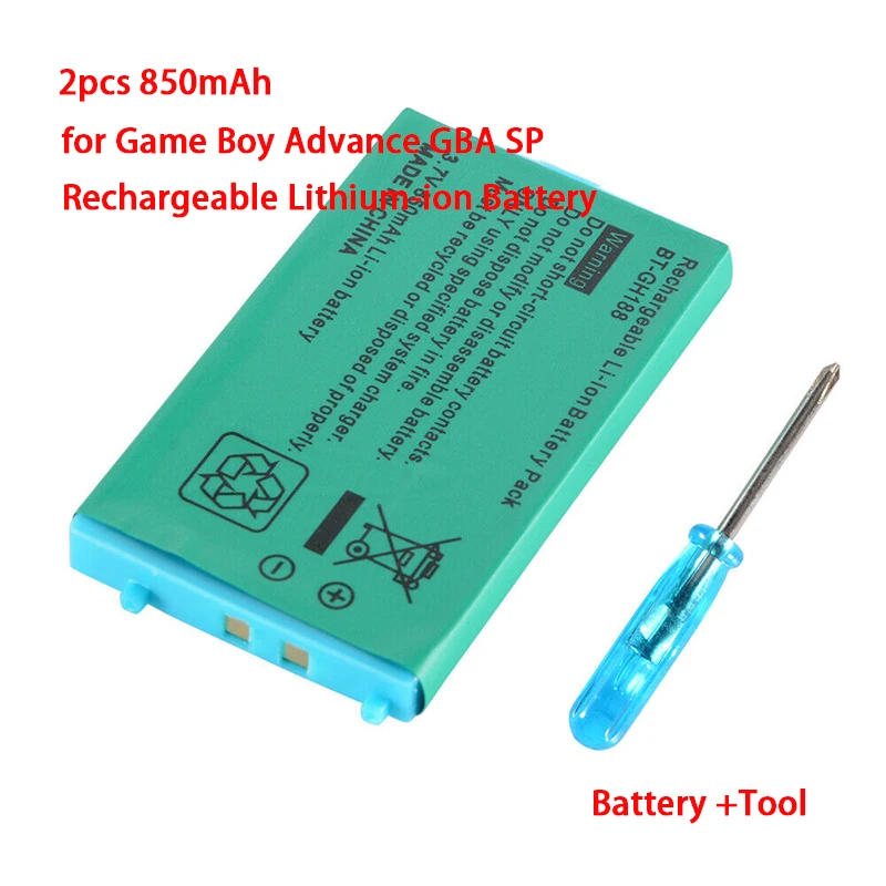 Concreet zwemmen Wasserette 2pcs 850mAh For GBA SP Battery Rechargeable battery Lithium ion Battery  Pack For Nintendo Game Boy Advance with screwdriver| | - AliExpress