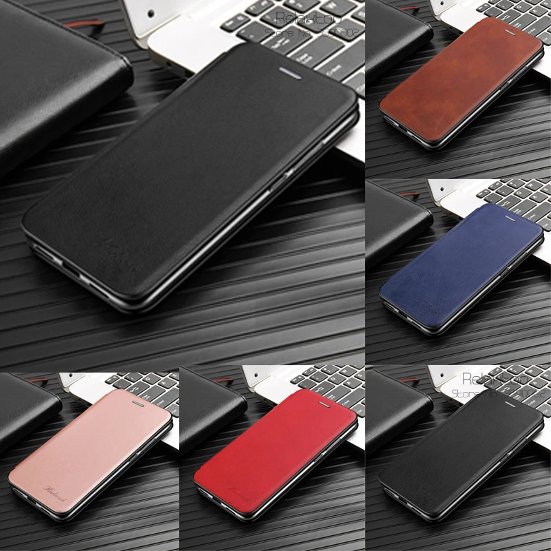 Кожаный чехол книжка из искусственной кожи для redmi note 8 pro 8t 7 магнитная подставка