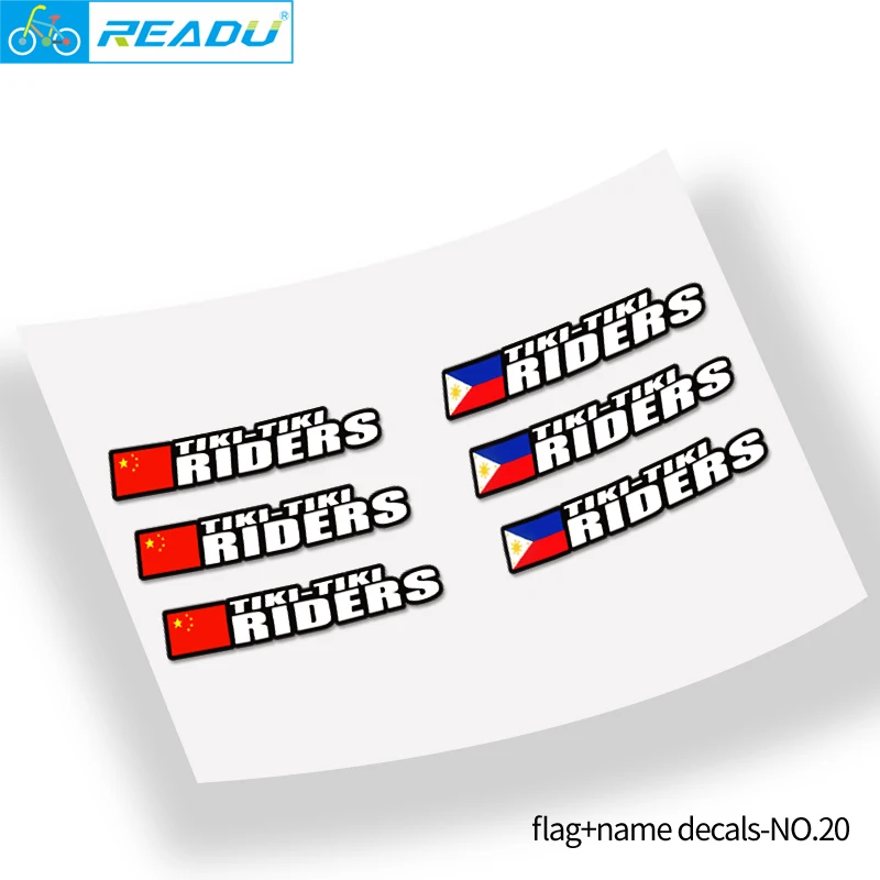 Pegatinas con nombre para marco, pegatinas personalizadas con bandera para bicicleta de carretera, estilo personalizado, 20
