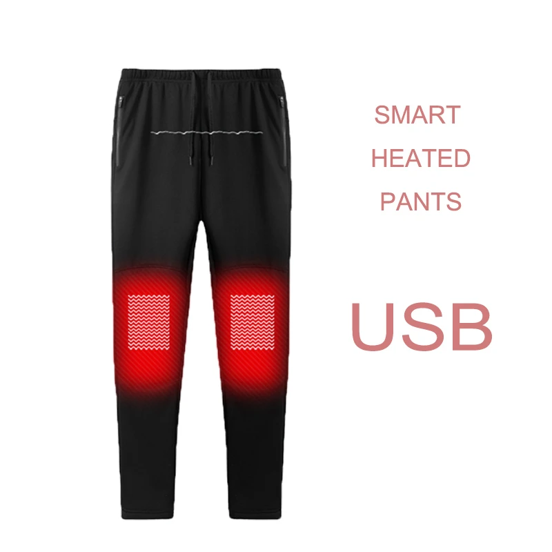 

Winter Women's USB Smart Heating Pants Men's Thickened Warm Pants Washable Adult Carbon Fiber Knee Heating 3 Temperatures