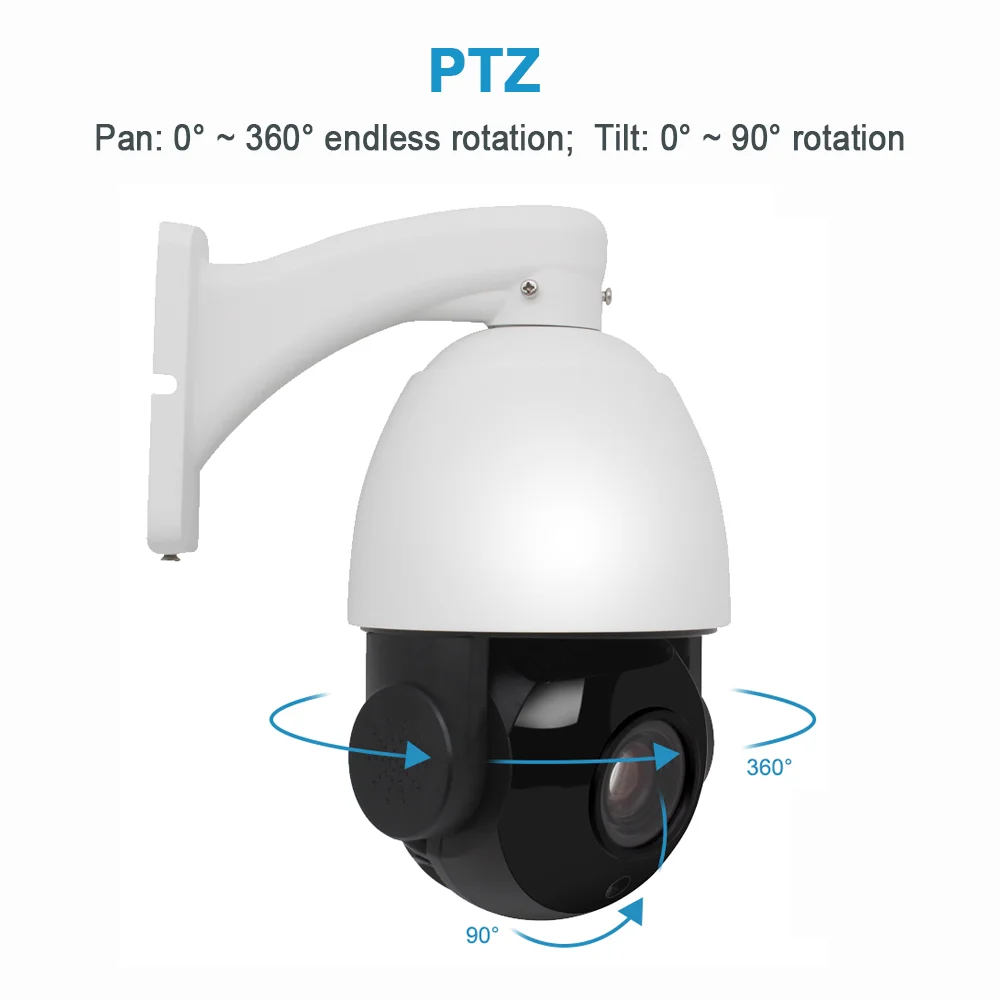 

PoE IP PTZ 4K 8MP 5MP Surveillance Dome Security Camera 30X Zoom IR 100m 360° Pan Range IR 100m H.265 Outdoor Hikvision Protocol