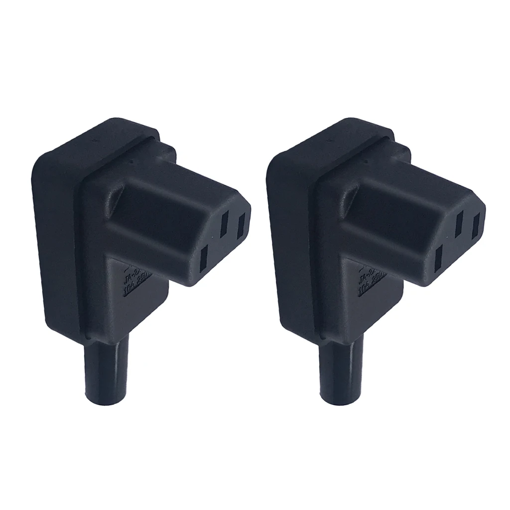 2x C13 Power Plug Right Angle IEC 320 C13 Female Wire Adapter Connector
