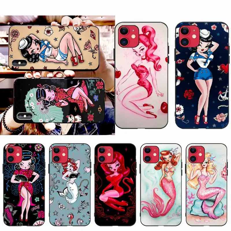 NBDRUICAI Fluff Sailor Pinup Cover Black Soft Shell Phone Case for iPhone 11 pro XS MAX 8 7 6 6S Plus X 5S SE XR case | Мобильные