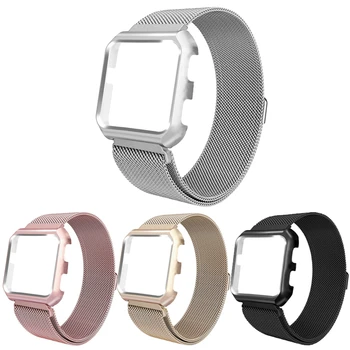 

Case+Strap for Fitbit Versa Replace Strap Metal Milanese Loop Magnetic Bracelet Watchband for Fitbit Versa 2 Smart Watch Strap