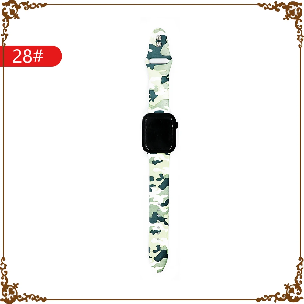 28 Ремешок с цветком для apple watch 5 4 band 44 мм 40 мм correa iwatch band 42 мм 38 мм браслет силиконовый apple watch 3 2 1 Аксессуары для часов - Цвет ремешка: 28