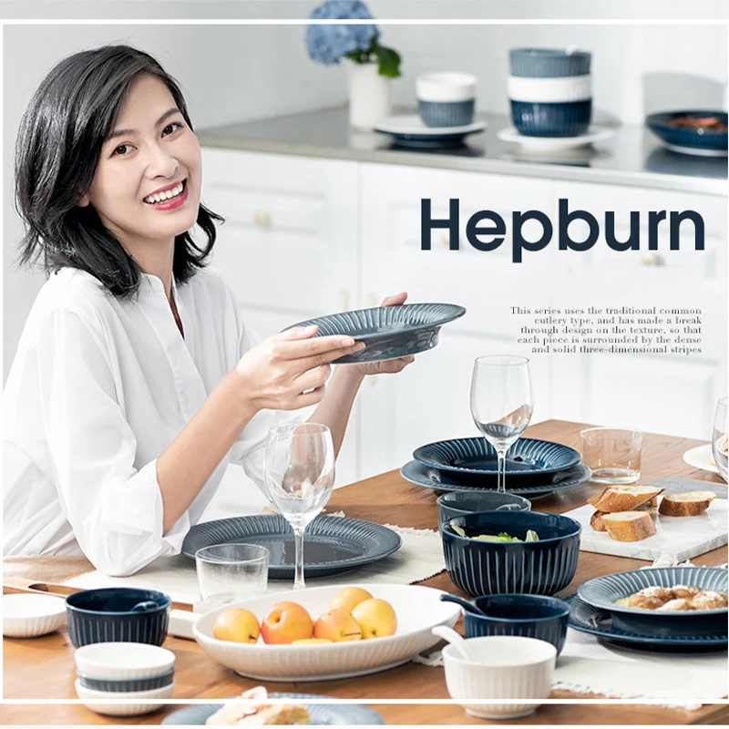

Ceramic Bowl Dinner Plates Rice Salad Noodles Bowl Soup Plates Dinnerware Sets Tableware Kitchen Cook Tool Dinner Set