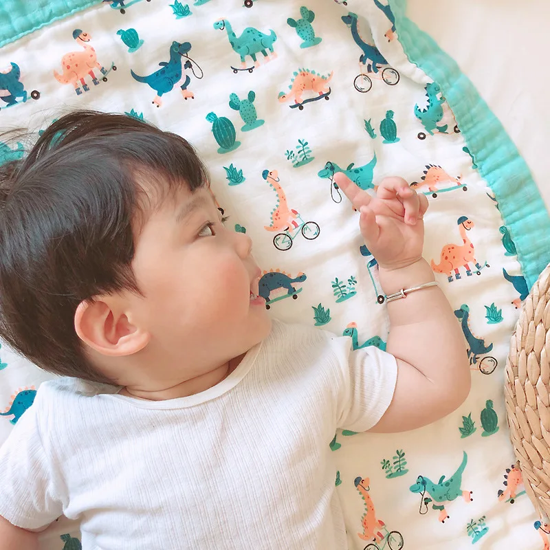2 Слои детское бамбуковое одеяло ребенка пеленать ребенка постельные принадлежности для пеленания для Полотенца из бамбуковых волокон, Одеяло для новорожденных
