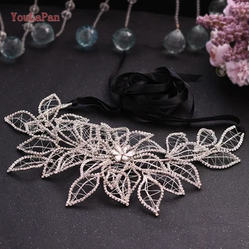 

YouLaPan SH256-S Sliver sparkly belt for dress wedding belt for dress womens belts for dresses floral belt sash rhinestone belt