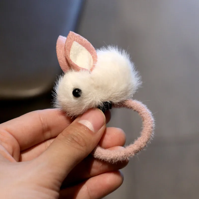 Модные милые меховой помпон шпильки для волос с кроликами Hairring однотонные Пасхальный кролик Заколки для волос принцессы Головные уборы аксессуары для волос