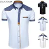 ZOGAA Men's Shirts Fashion Denim Short Sleeve Formal Shirts Man Casual Summer Clothing Tops Slim Cotton Plus Size Male Shirts ► Фото 1/5