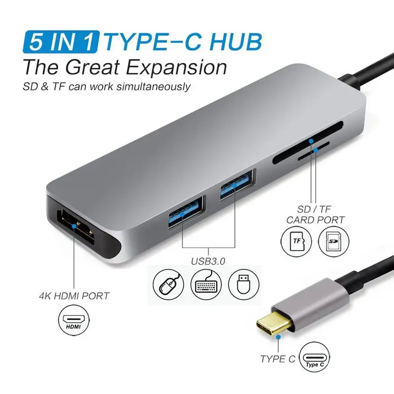 Адаптер usb type C к USB, 3,1 USB C(Thunderbolt 3) к 3 хаб с интерфейсом расширения type-c для MacBook/Chromebook Pixel/