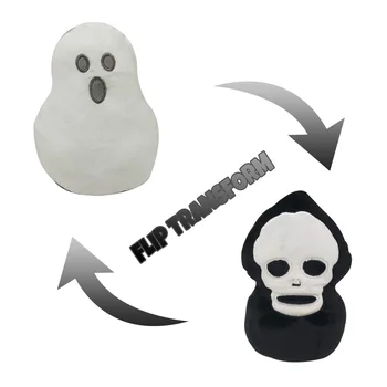 

Creative Flip Transfrom Grimace Wry Face Ghost Mask Two-face Double Sided Soft Simulation Reversible Plush Toys Halloween Gifts