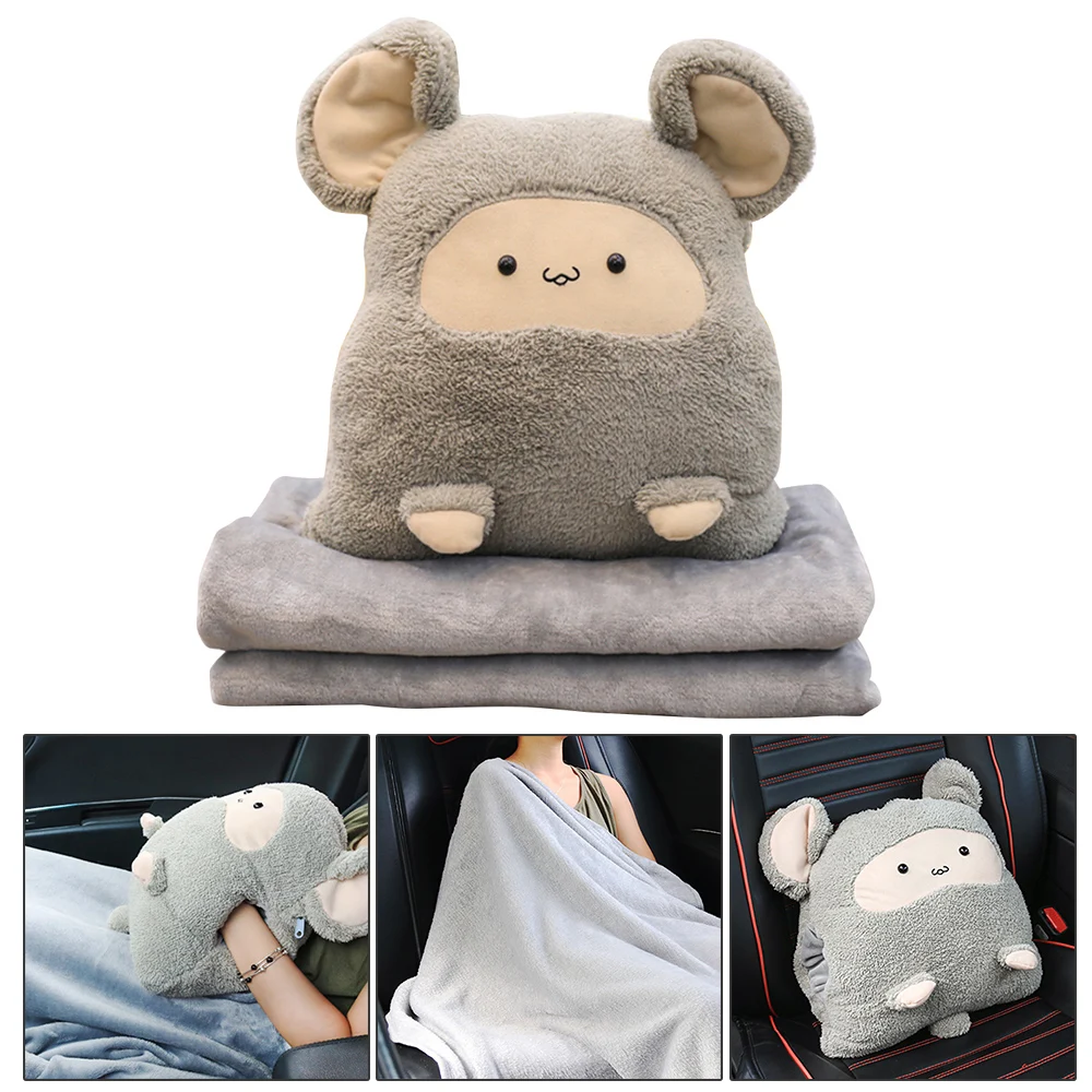 110x160cm Cushion Blanket pillow multi-function blankets cartoon Cat Coral Fleece plush child adult sofa bed home car Decor | Дом и сад