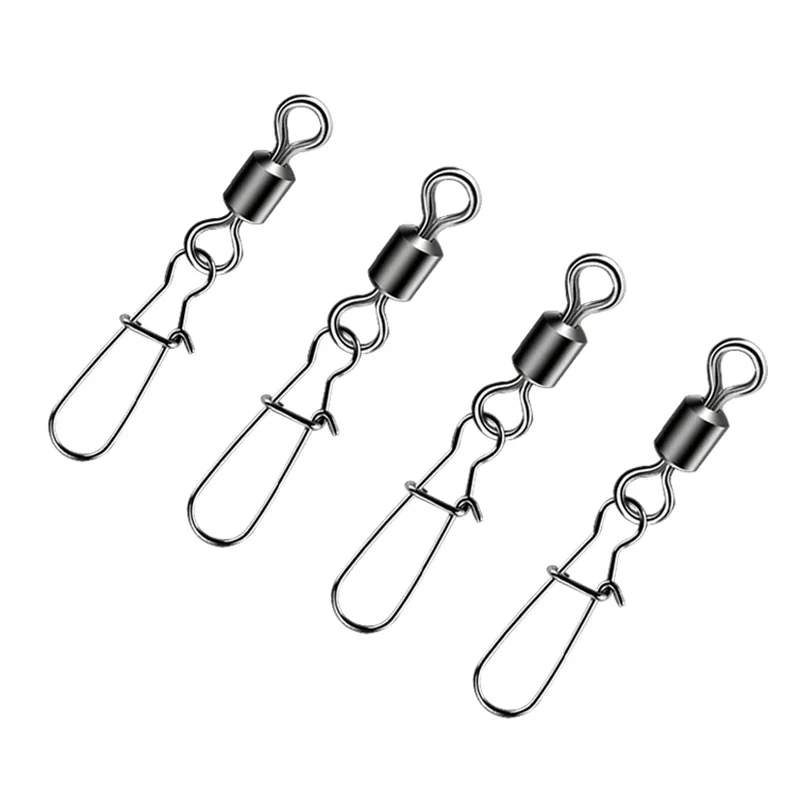 

30pcs/lot Stainless Steel Fishing Connector Pin Bearing Rolling Swivel Snap Pins Fishhook Lure Sea Fishing Tackle Accessories