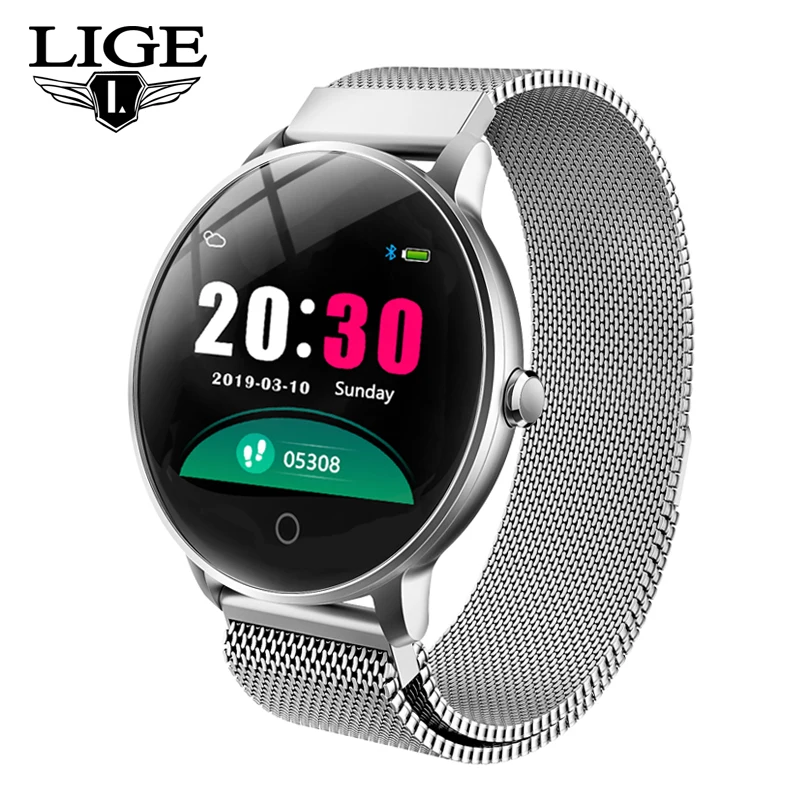 

LIGE new smart watch men OLED color screen Smartwatch women fashion Fitness Tracker heart rate monitor pulsera inteligente