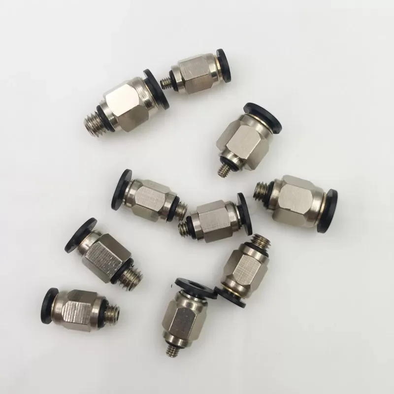 

5PCS Pneumatic Miniature Trachea Quick Plug Connector Threaded Straight-through Connector PC PC3/4/6MM-M3/5/6 Pneumatic Element