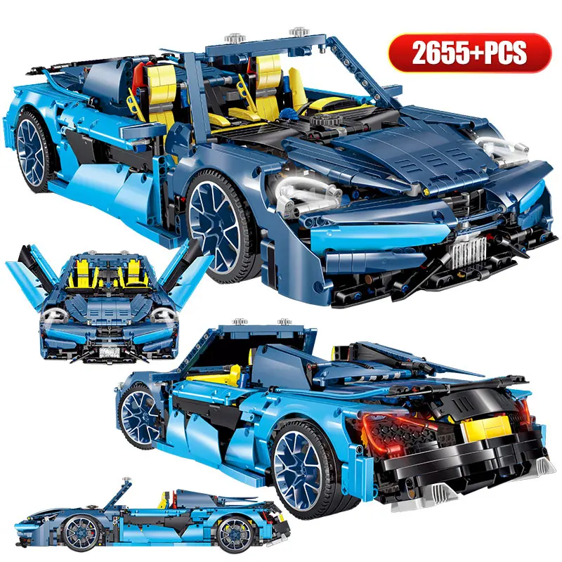 Гоночный мини автомобиль Bugatti LOZ 1:10 модель MOC строительные блоки игрушки для