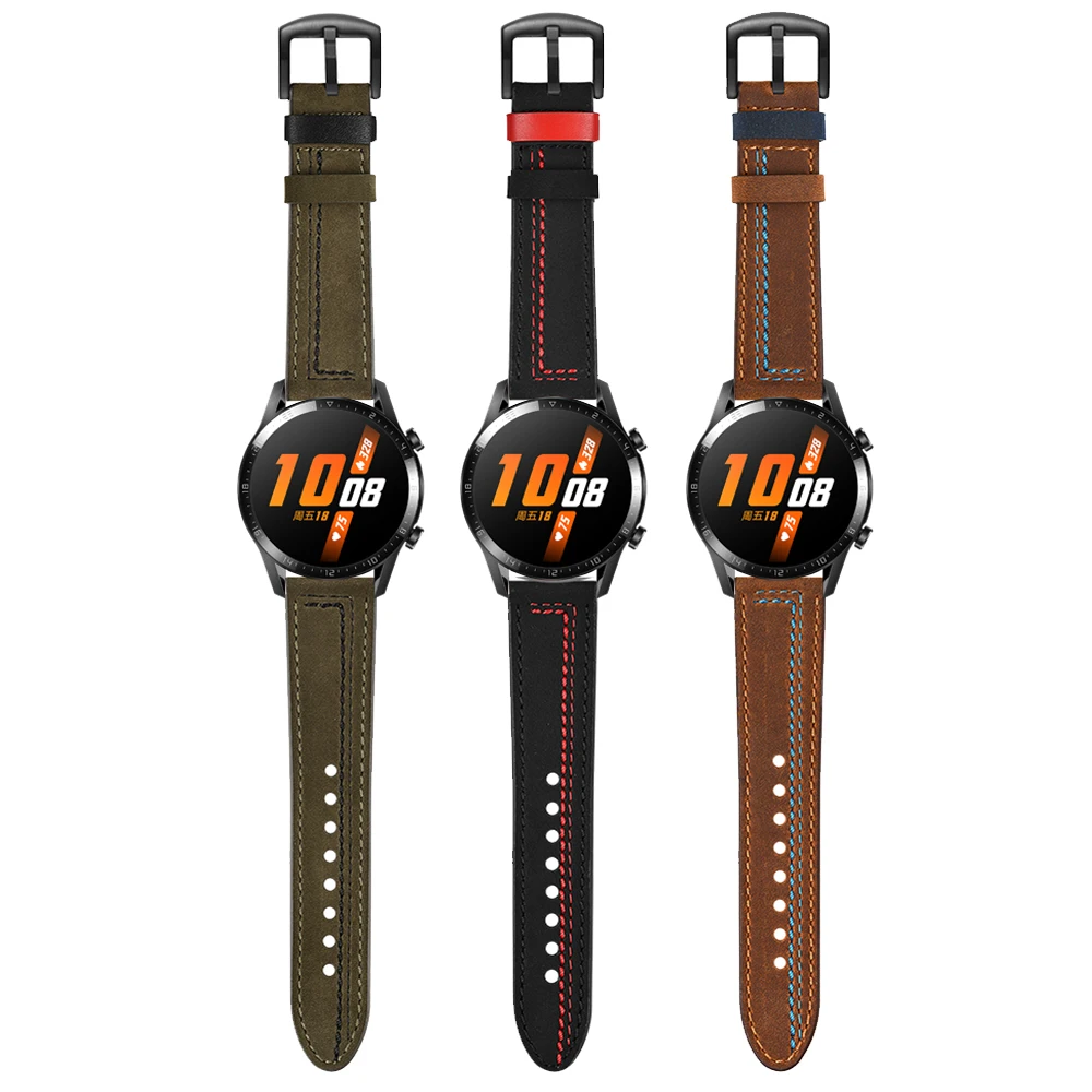 Кожаный браслет для HUAWEI WATCH GT 2 46 мм 42 мм/GT Active/HONOR Magic Smartwatch ремешок Ремешки